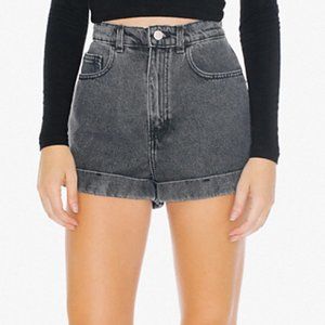 American Apparel Grey High Waist Denim Jean Shorts Size 25
